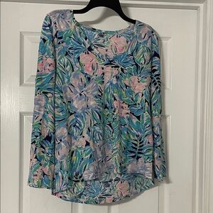 Lilly Pulitzer Pastel Floral Long Sleeve Top
